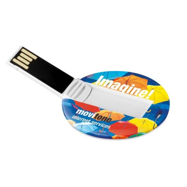 Platte USB-stick, ronde vorm 1-64GB.