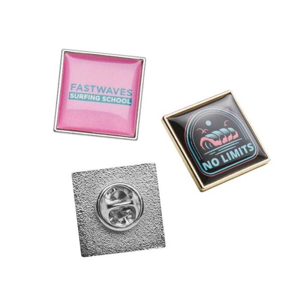 Vierkante metalen pin met doming