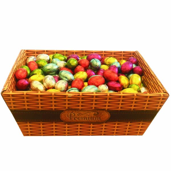 Houtlook mand paaseitjes Houtlook mand paaseitjes