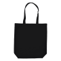 Biologisch katoenen tas met lange hengsels en bodem, 300 gr/m² - Zwart
