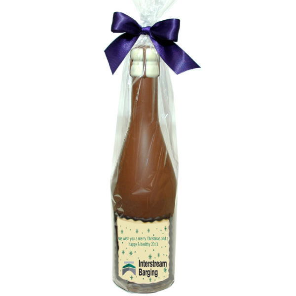 Chocolade champagne fles
